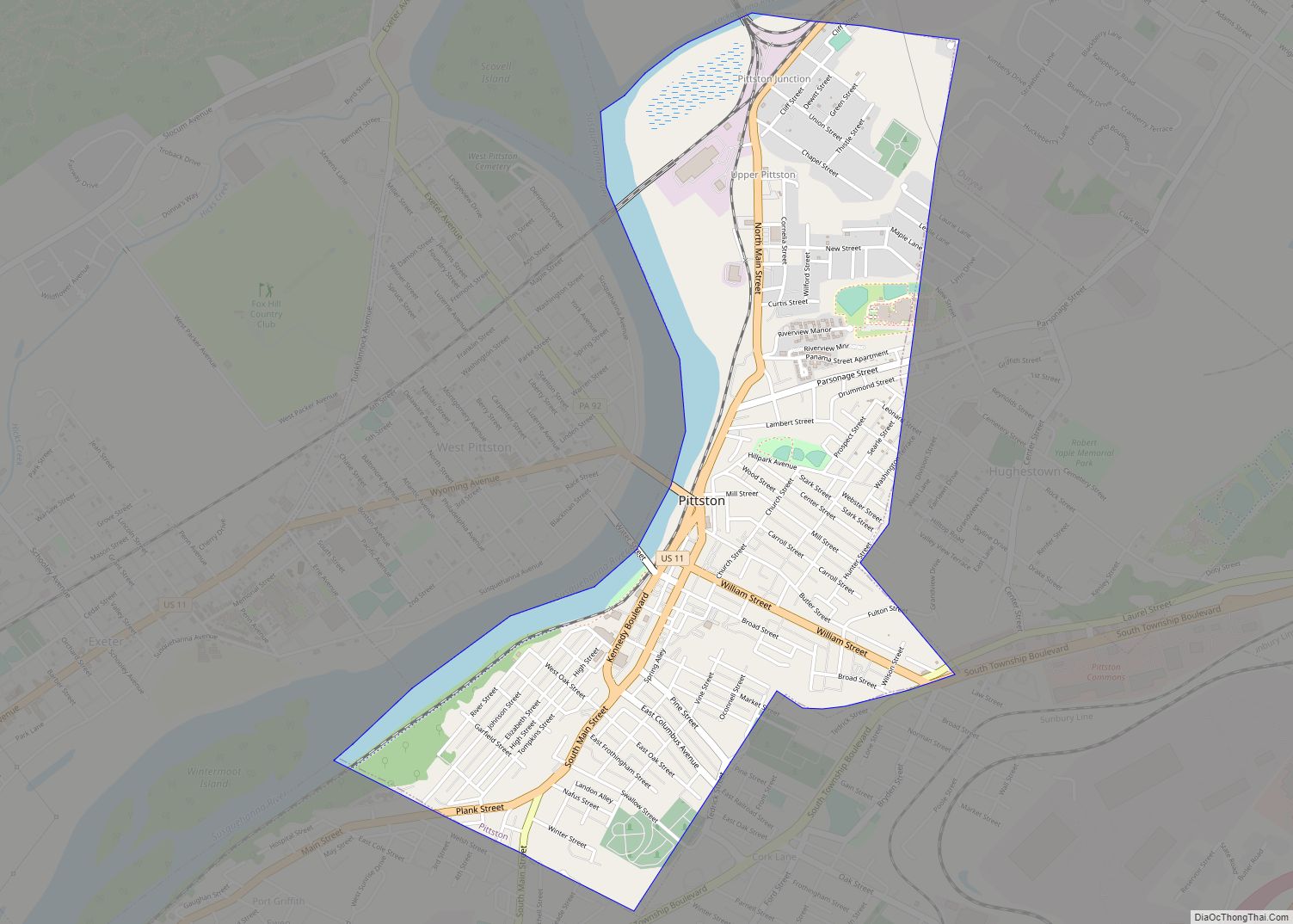 Map of Pittston city