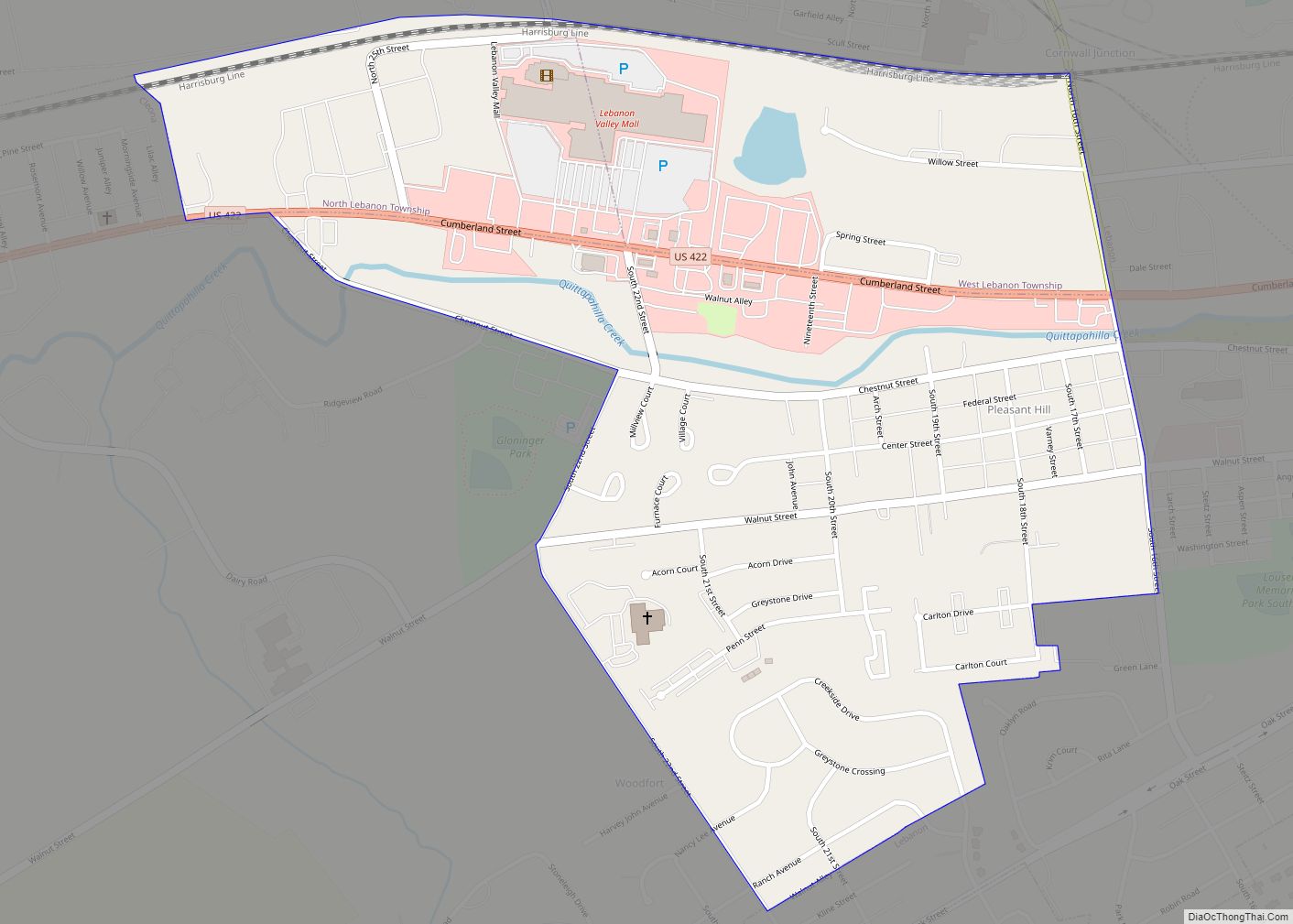 Map of Pleasant Hill CDP, Pennsylvania