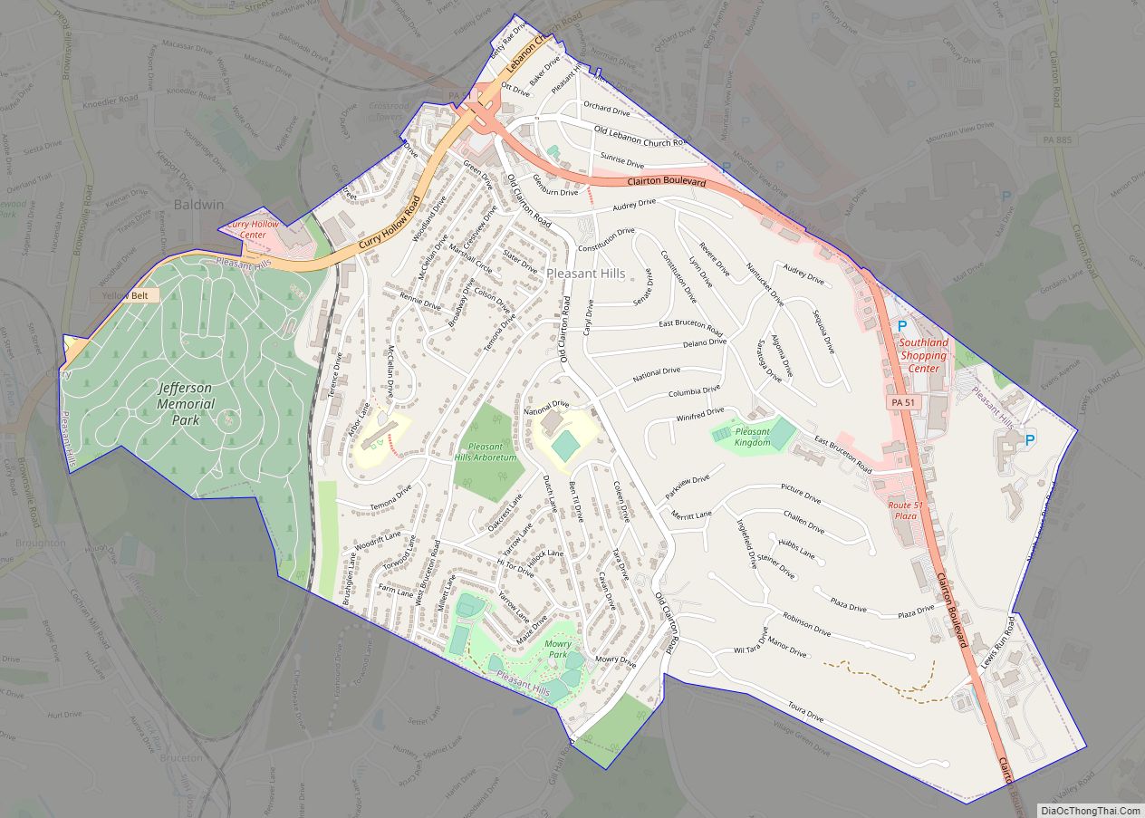 Map of Pleasant Hills borough, Pennsylvania