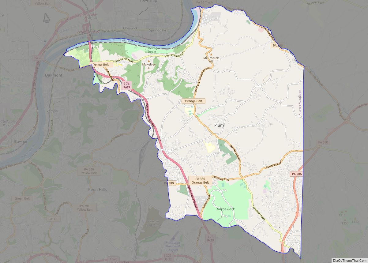 Map of Plum borough