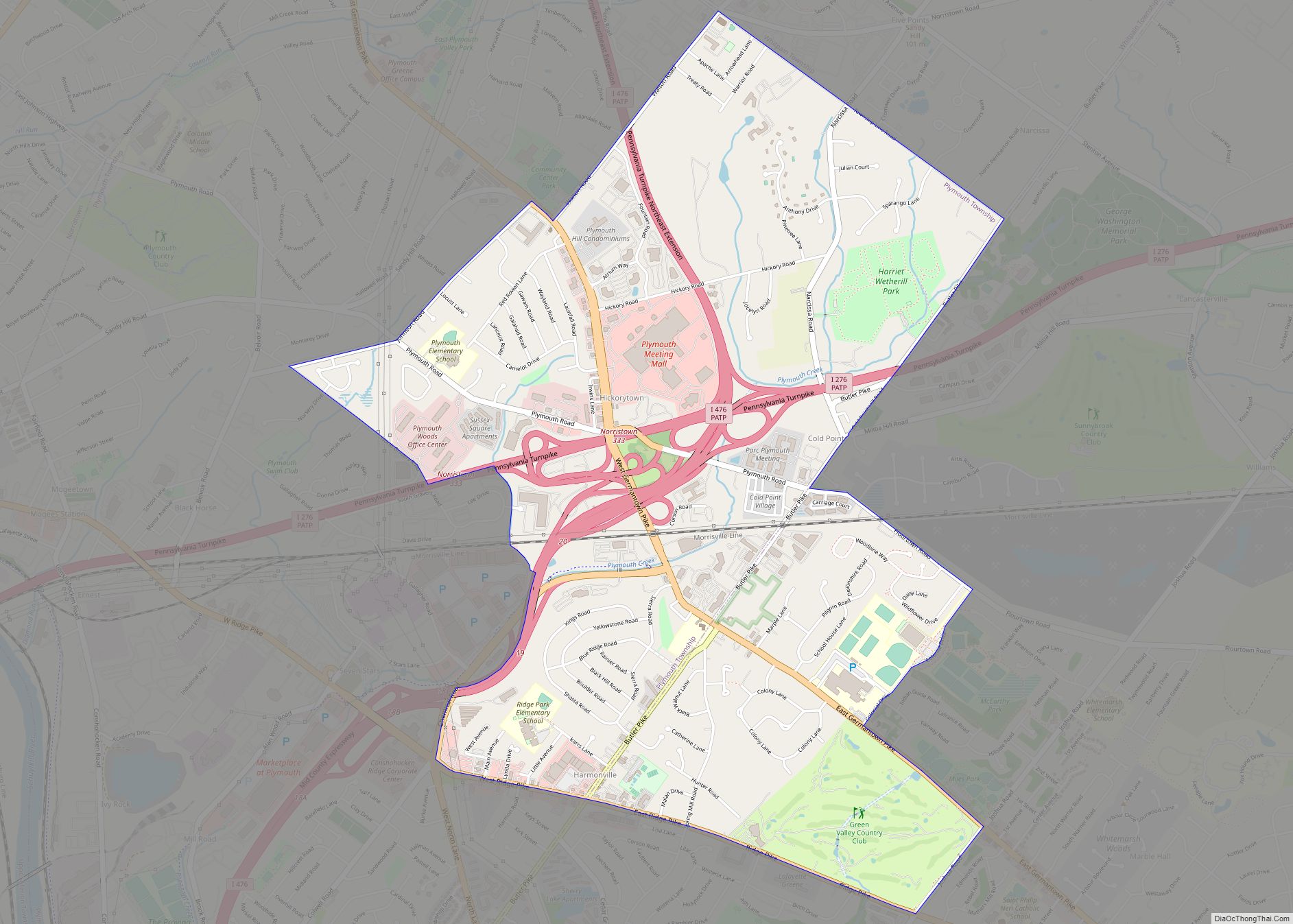 Map of Plymouth Meeting CDP