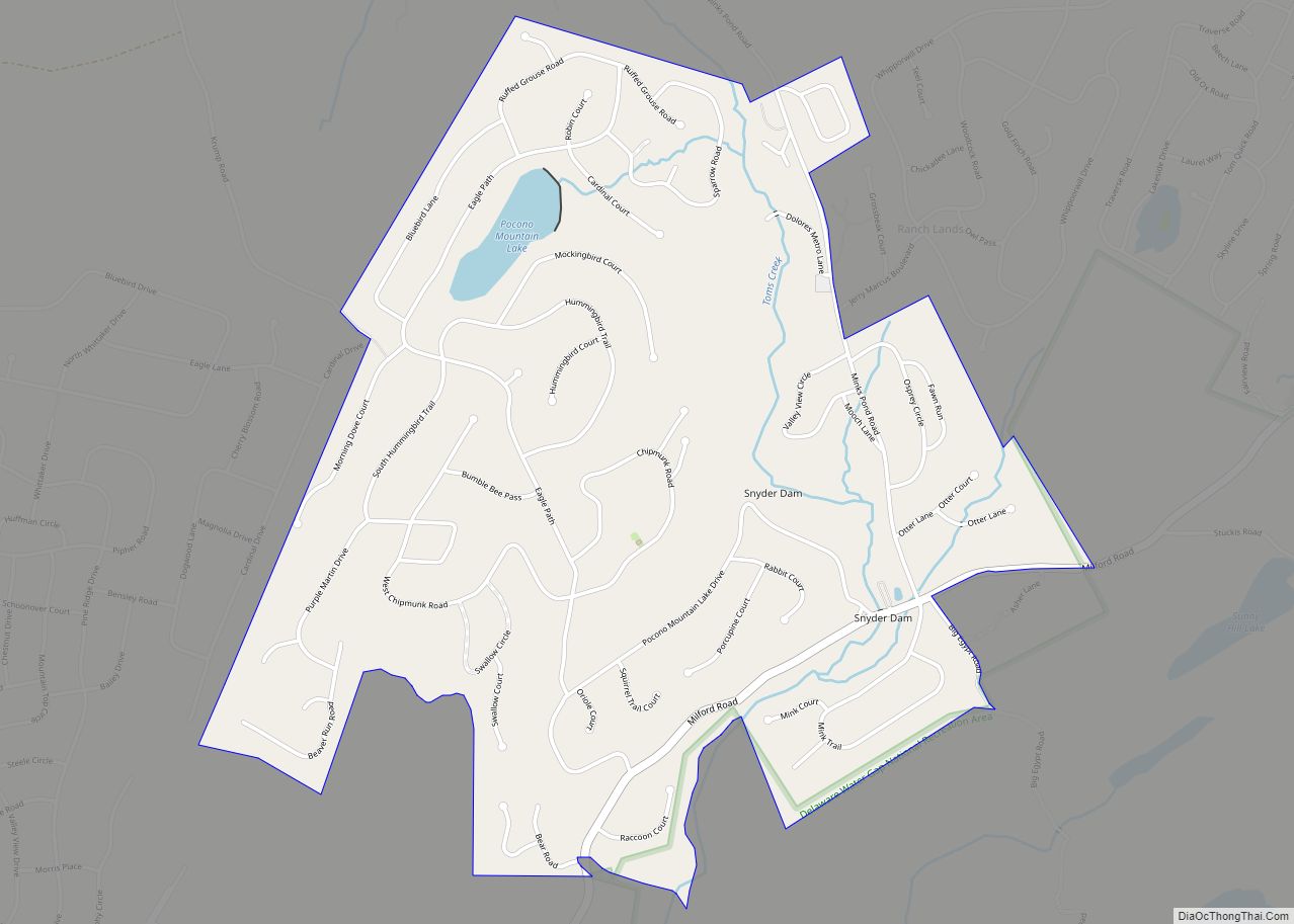 Map of Pocono Mountain Lake Estates CDP