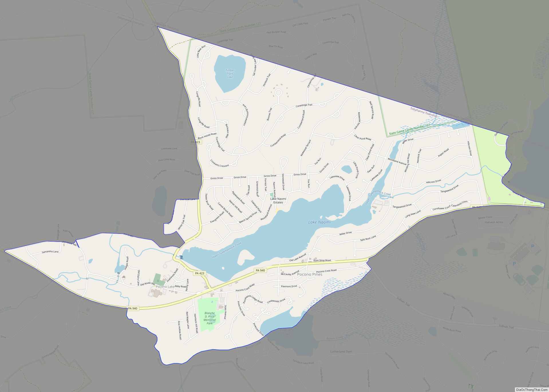 Map of Pocono Pines CDP