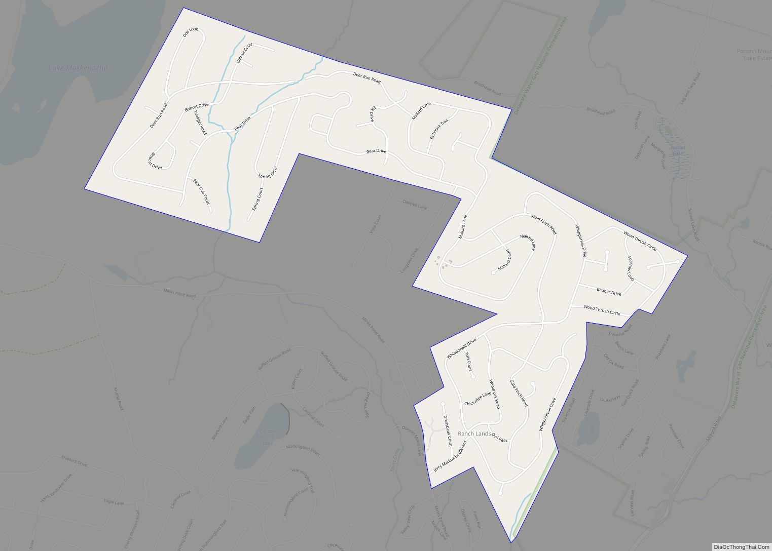 Map of Pocono Ranch Lands CDP