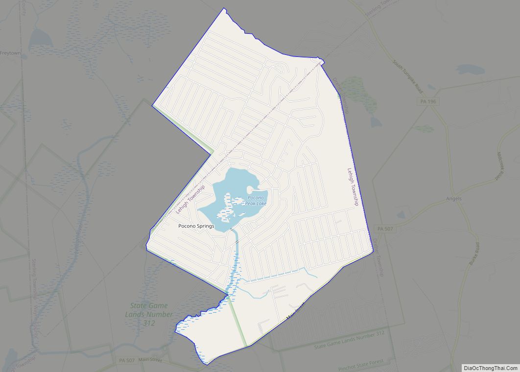 Map of Pocono Springs CDP