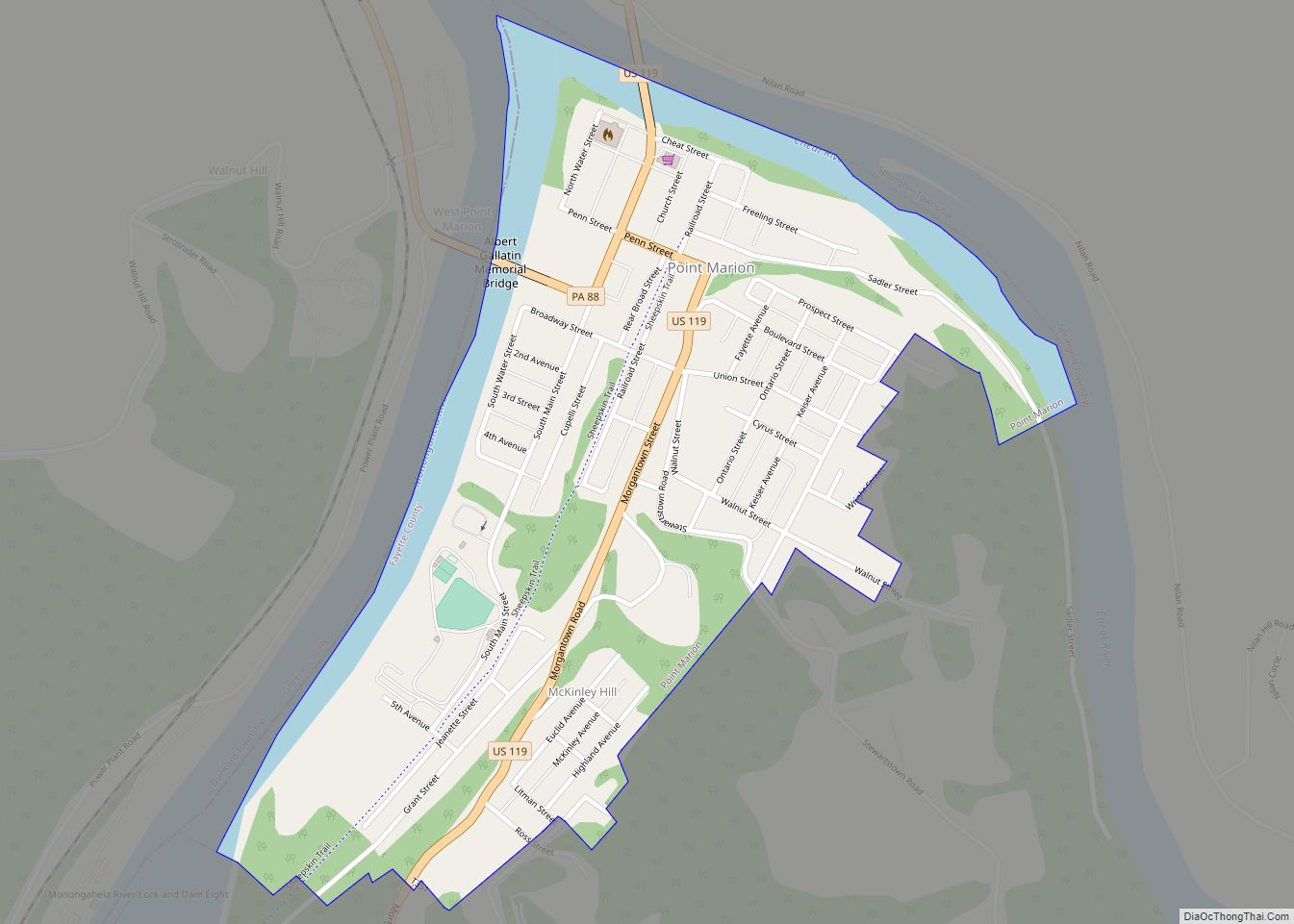 Map of Point Marion borough