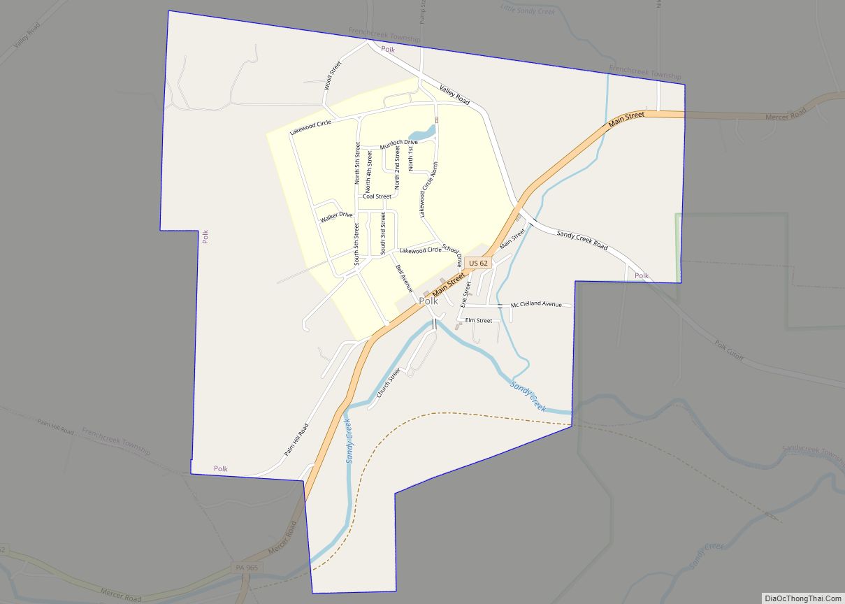 Map of Polk borough, Pennsylvania