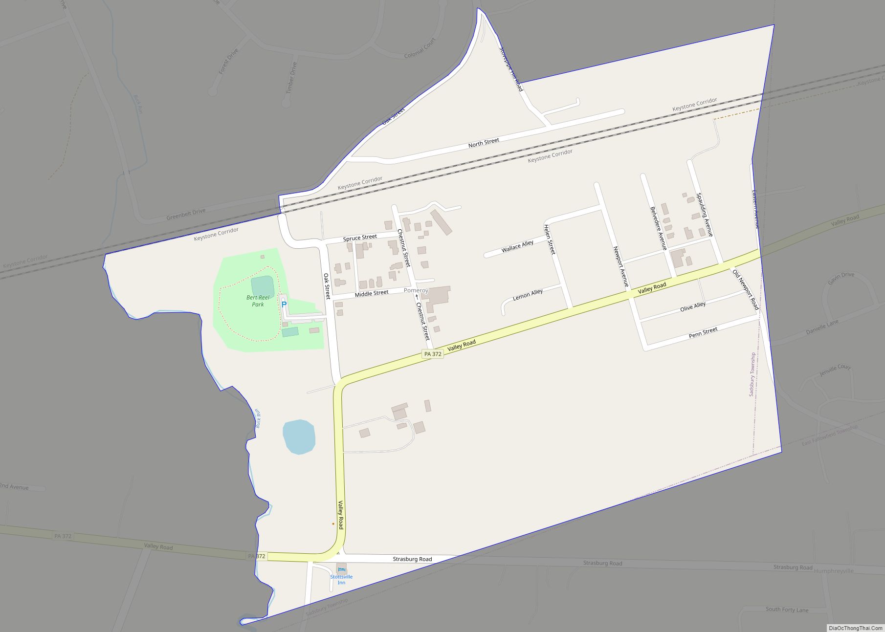 Map of Pomeroy CDP, Pennsylvania