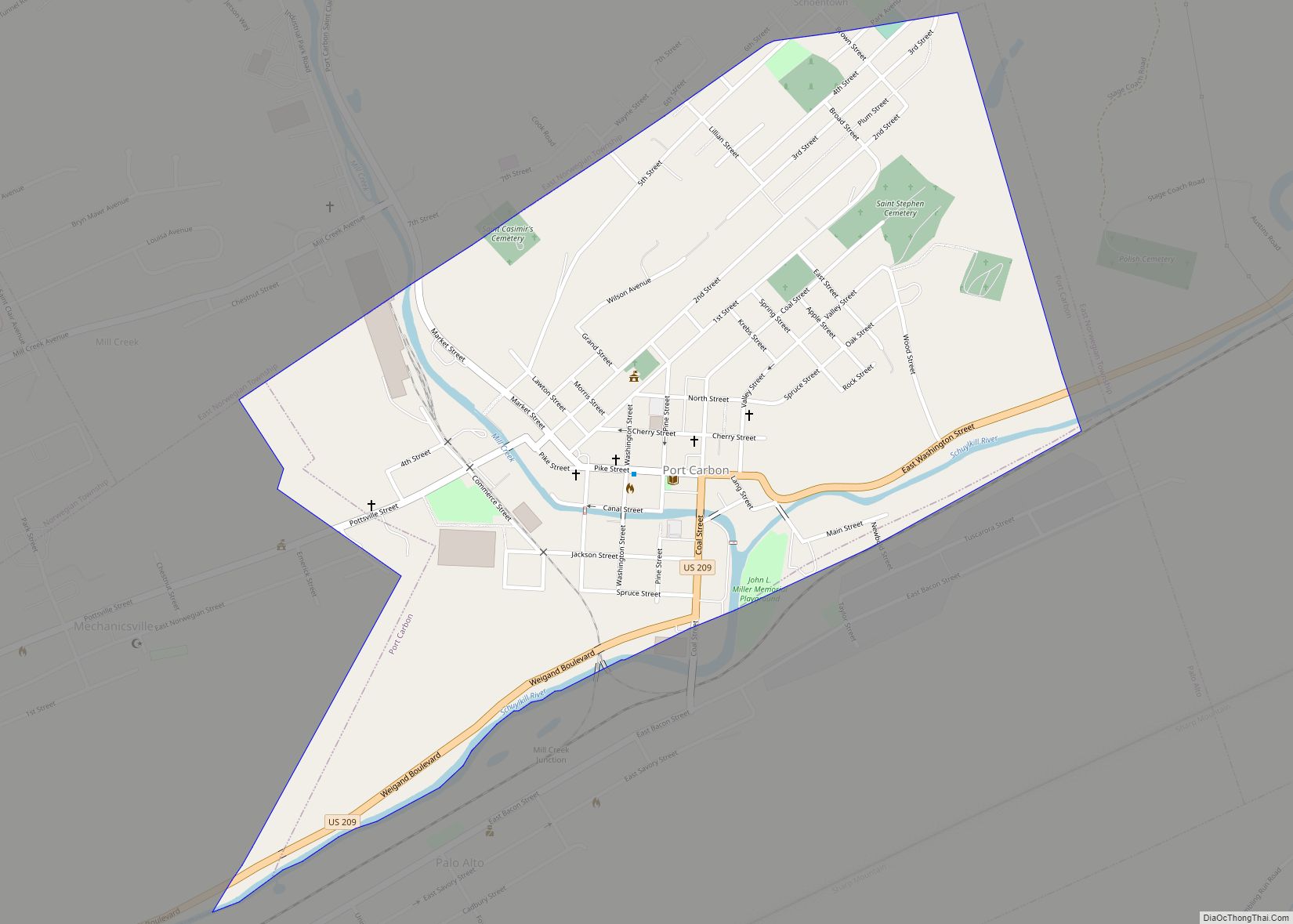 Map of Port Carbon borough