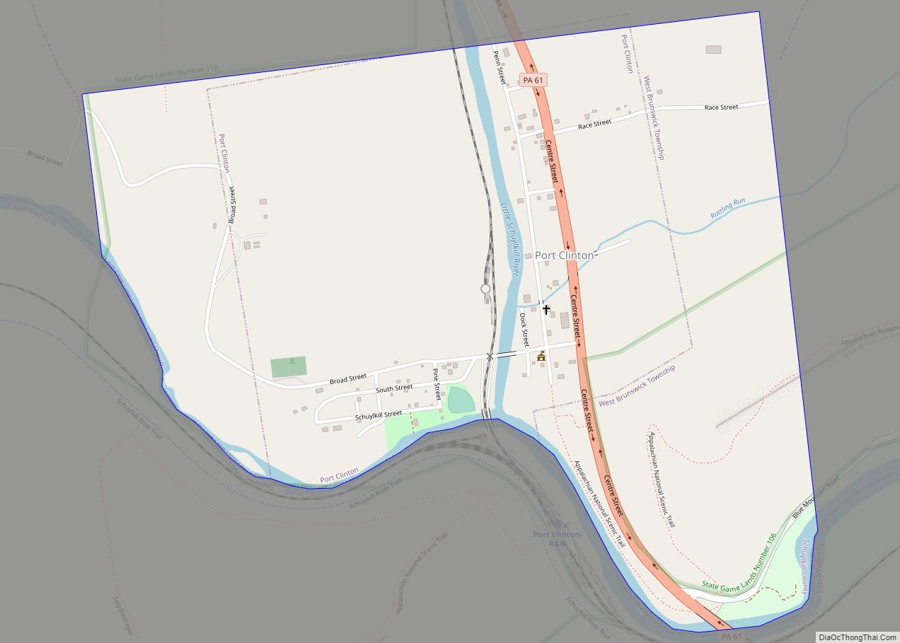 Map of Port Clinton borough, Pennsylvania