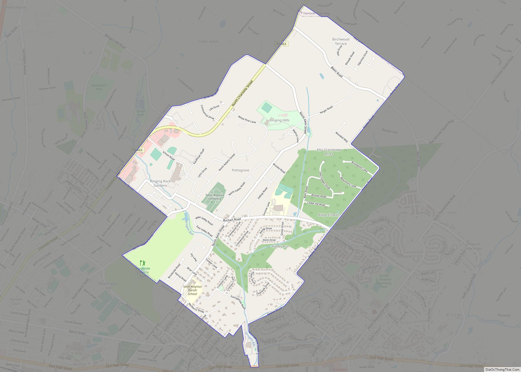 Map of Pottsgrove CDP