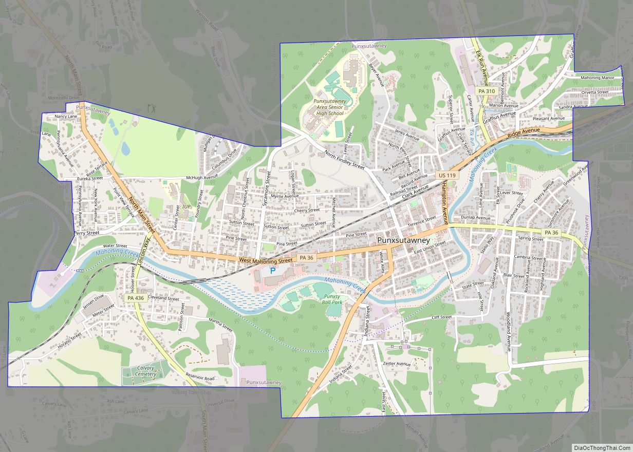 Map of Punxsutawney borough