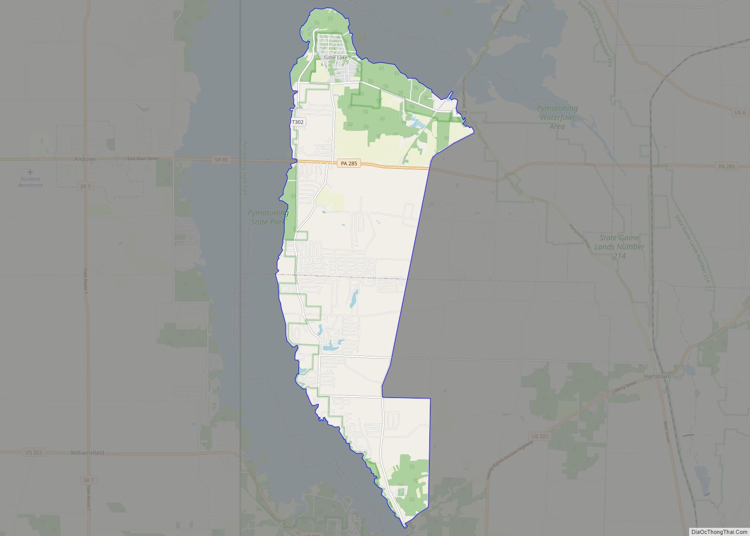 Map of Pymatuning Central CDP