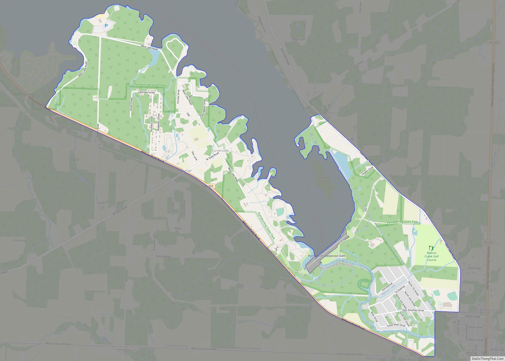 Map of Pymatuning South CDP