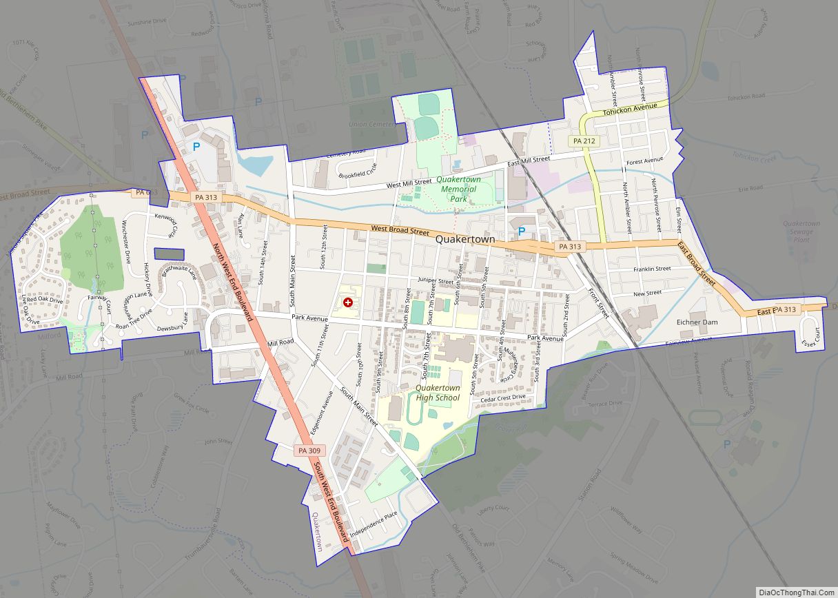 Map of Quakertown borough