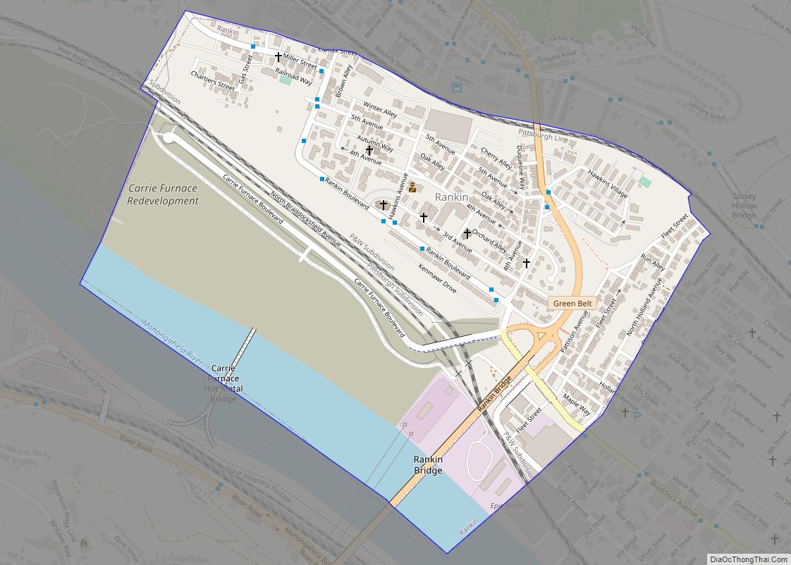 Map of Rankin borough, Pennsylvania