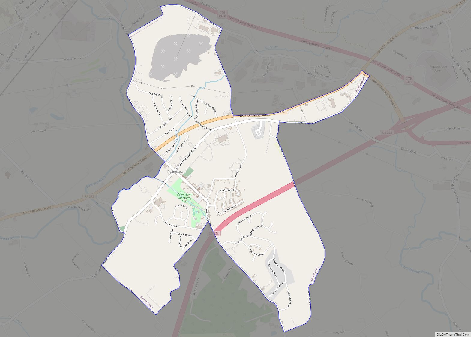 Map of Reamstown CDP