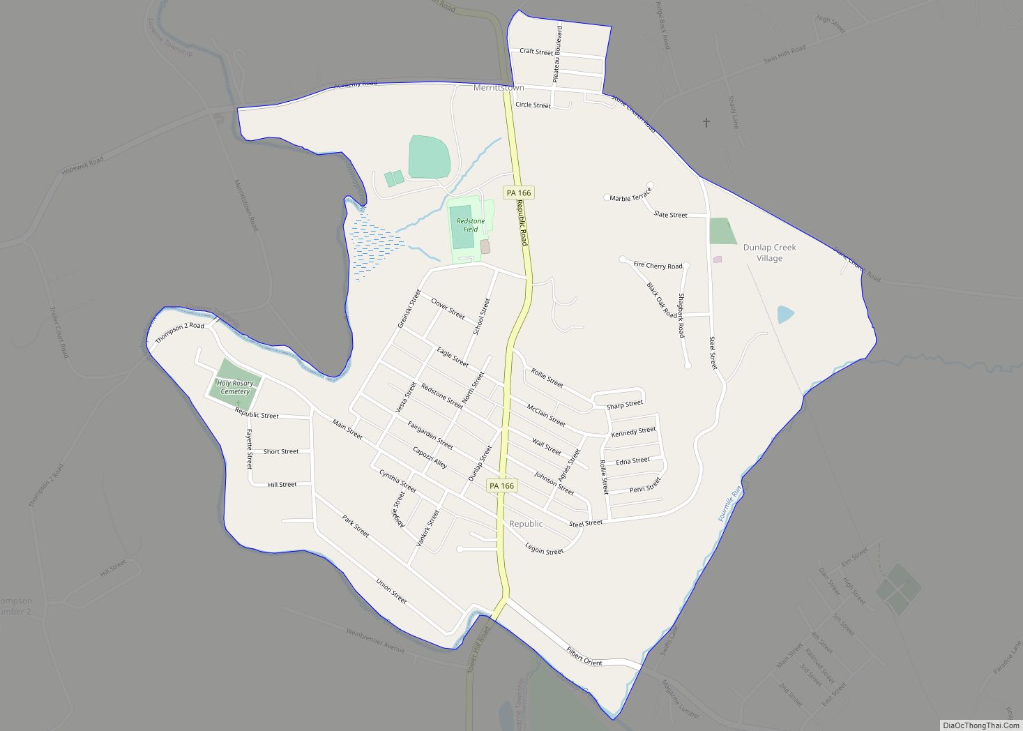 Map of Republic CDP, Pennsylvania