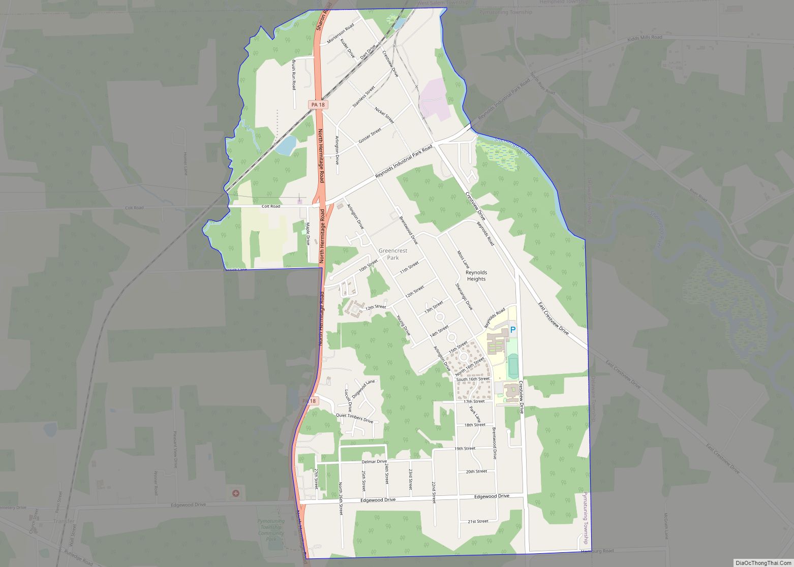 Map of Reynolds Heights CDP