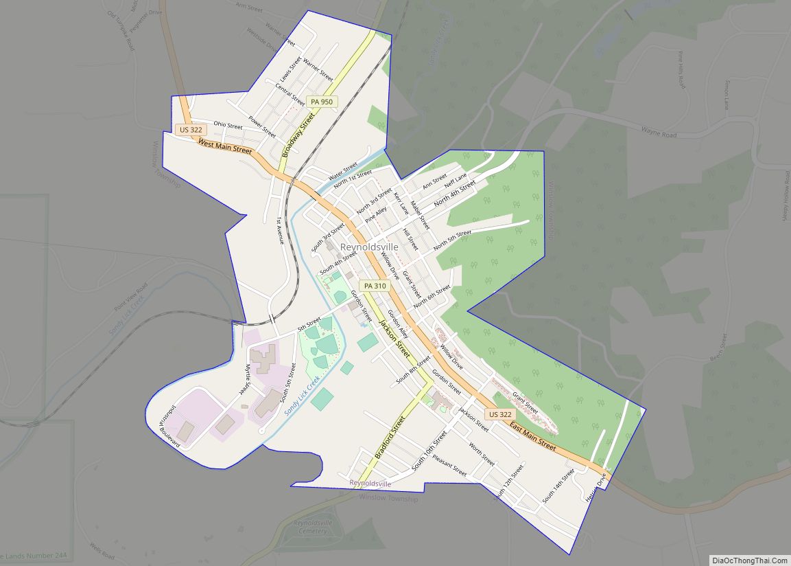 Map of Reynoldsville borough