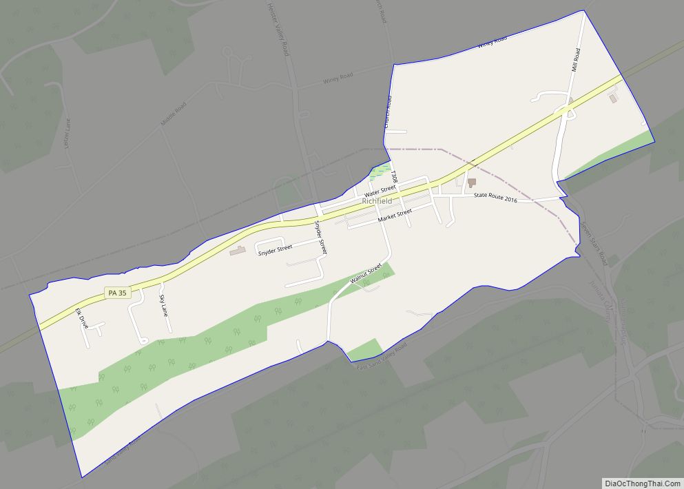 Map of Richfield CDP, Pennsylvania