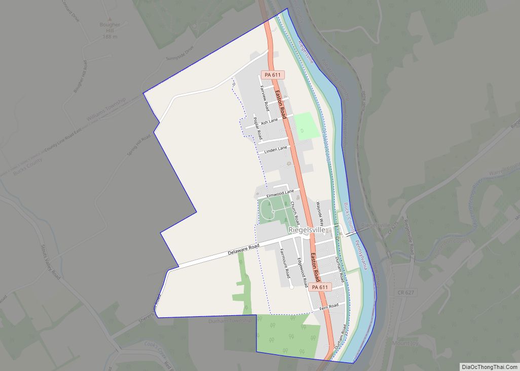 Map of Riegelsville borough