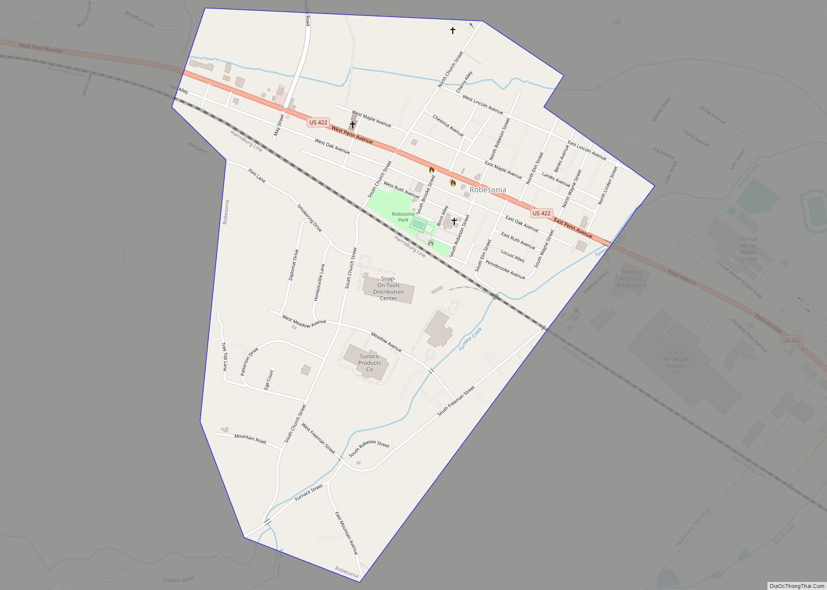 Map of Robesonia borough