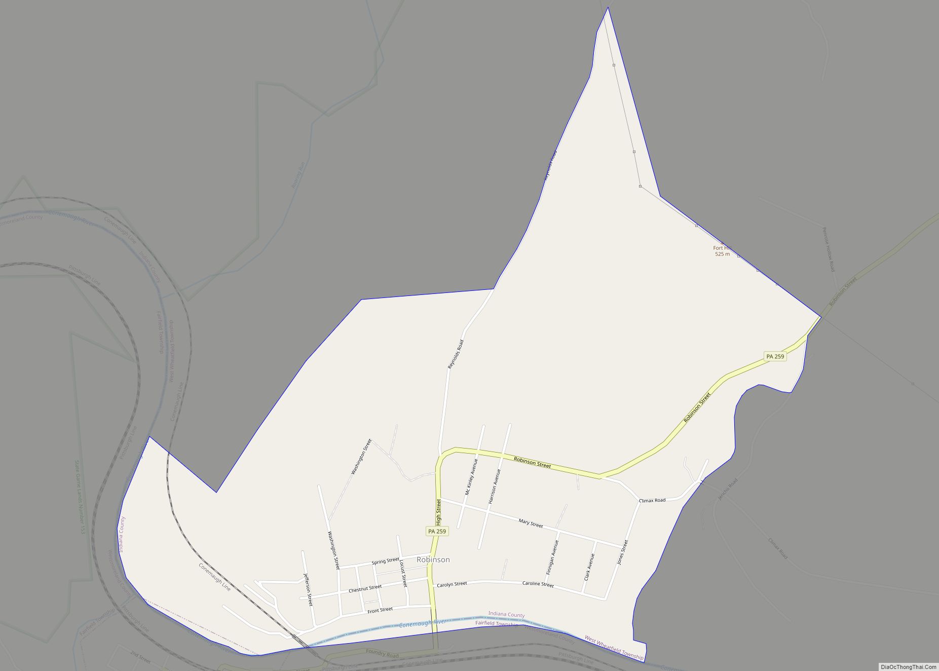 Map of Robinson CDP, Pennsylvania