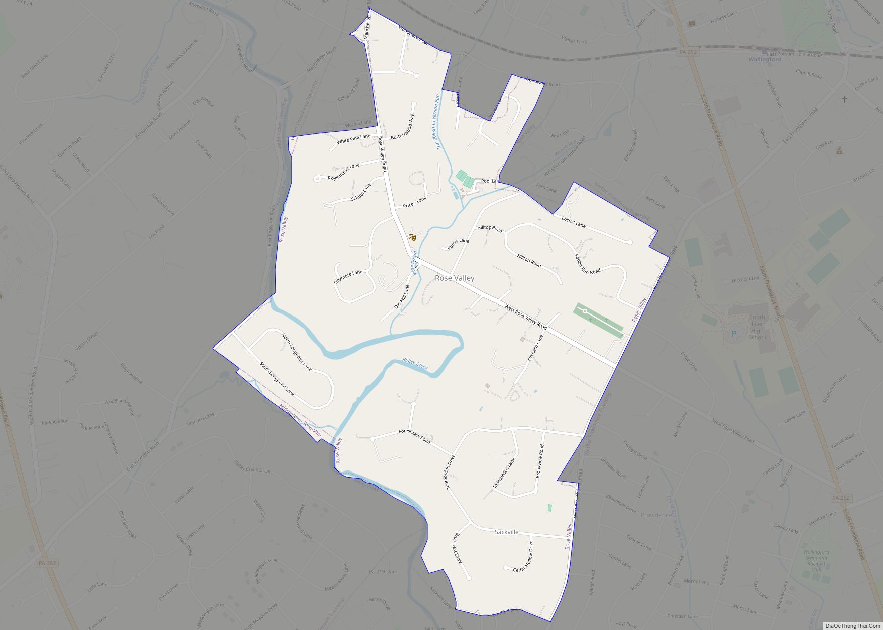 Map of Rose Valley borough