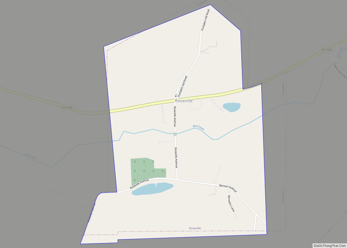 Map of Roseville borough, Pennsylvania