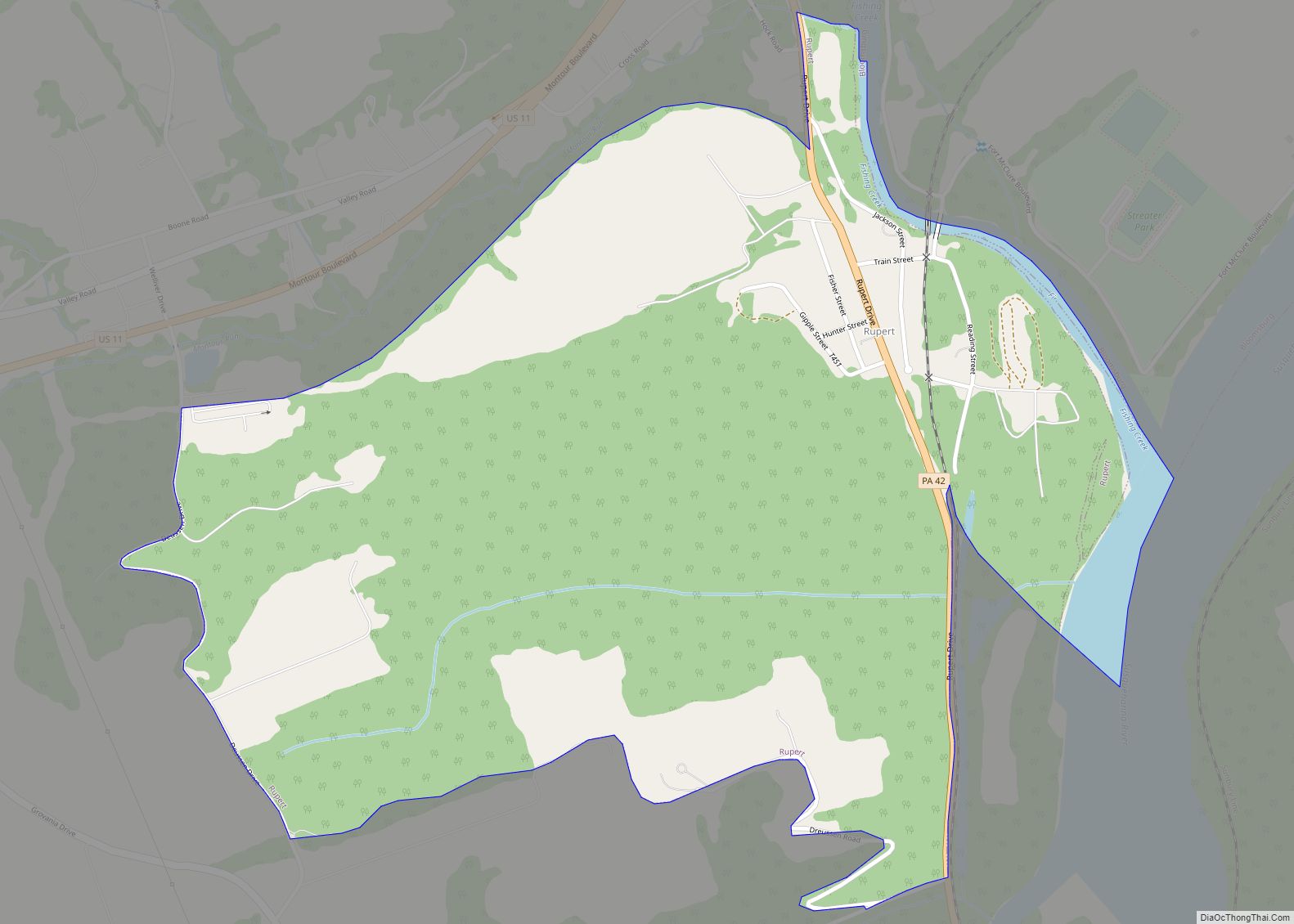 Map of Rupert CDP, Pennsylvania