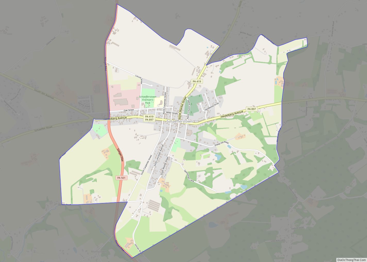 Map of Schaefferstown CDP