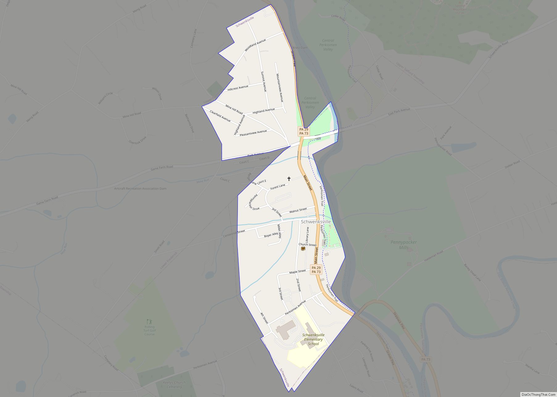 Map of Schwenksville borough