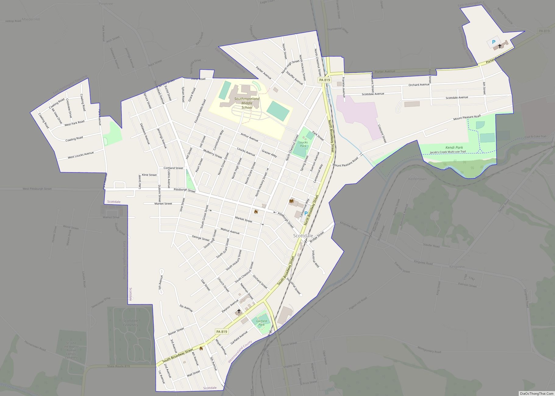 Map of Scottdale borough, Pennsylvania