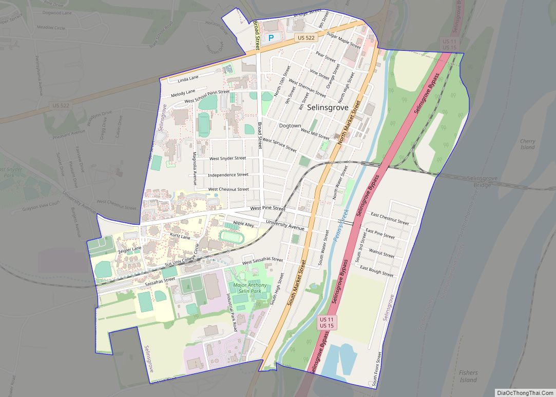 Map of Selinsgrove borough