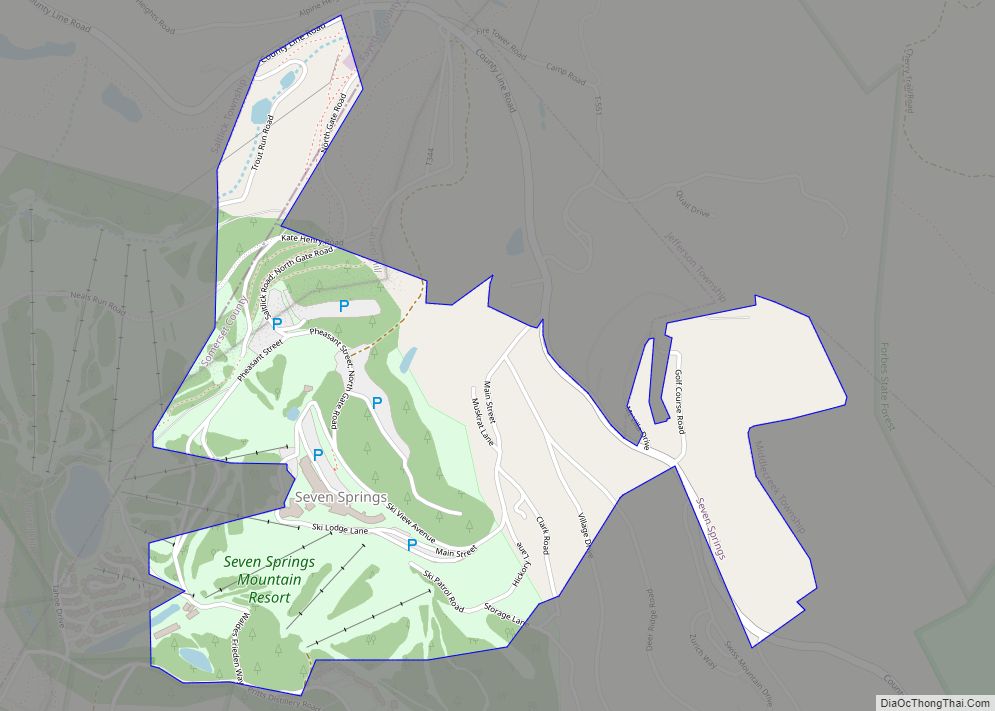 Map of Seven Springs borough, Pennsylvania