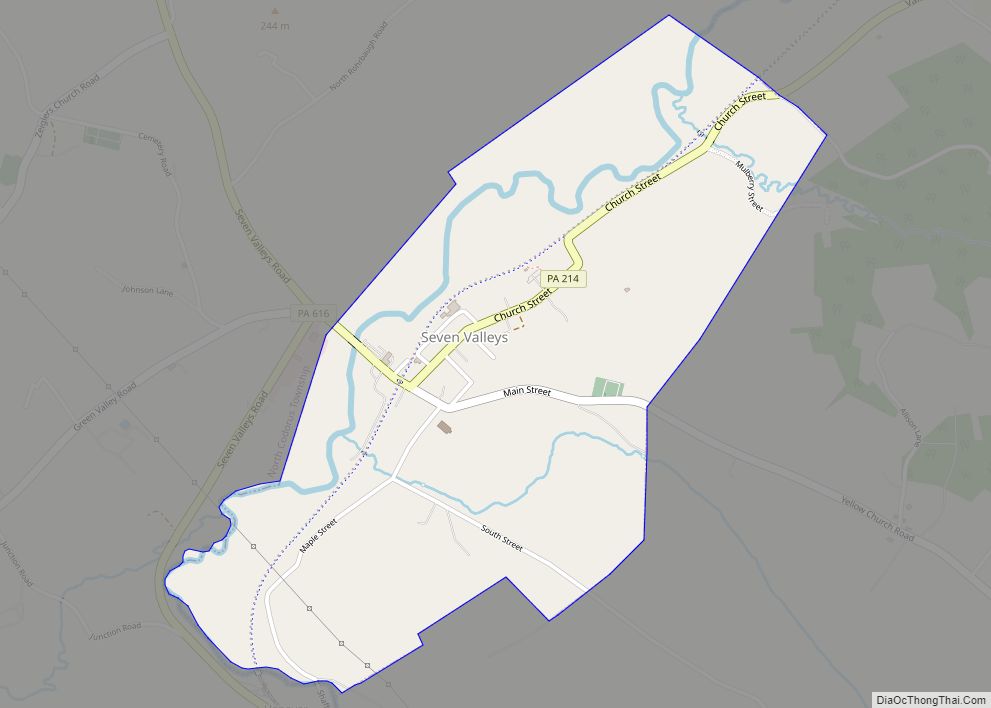 Map of Seven Valleys borough