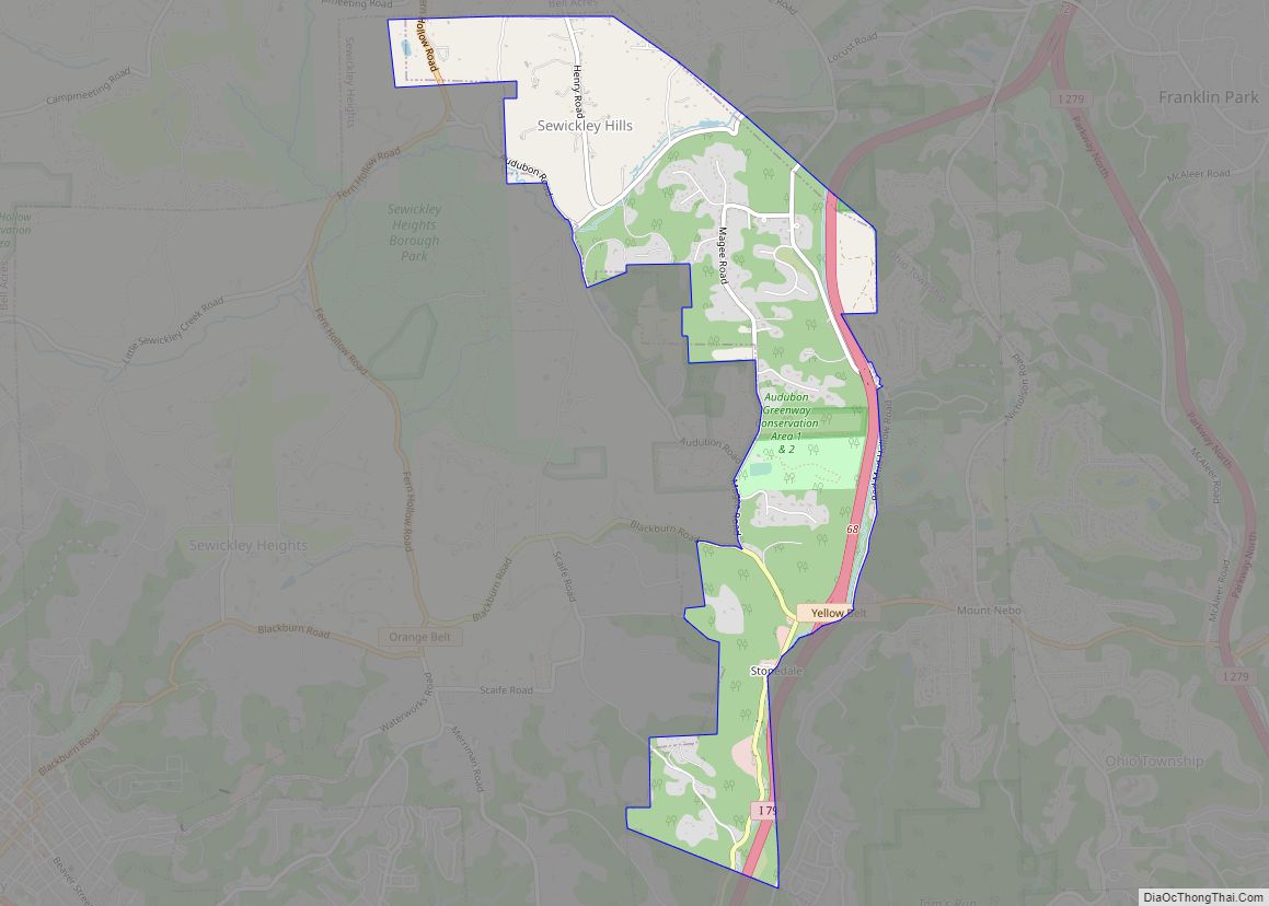 Map of Sewickley Hills borough