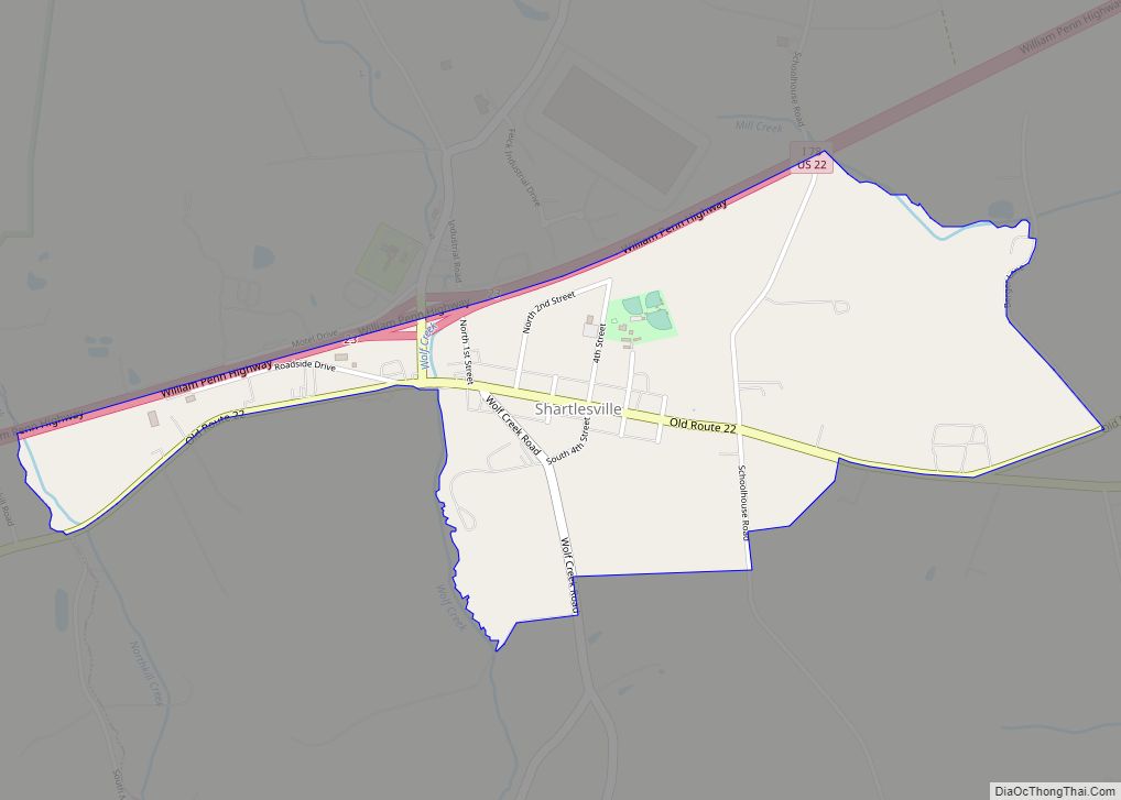 Map of Shartlesville CDP