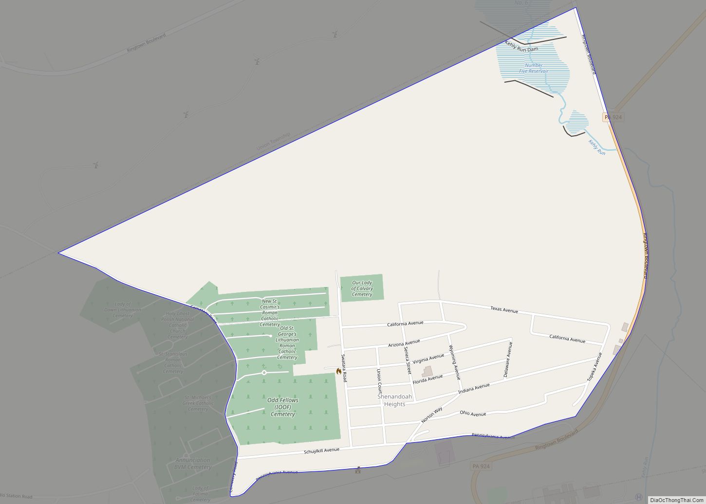 Map of Shenandoah Heights CDP