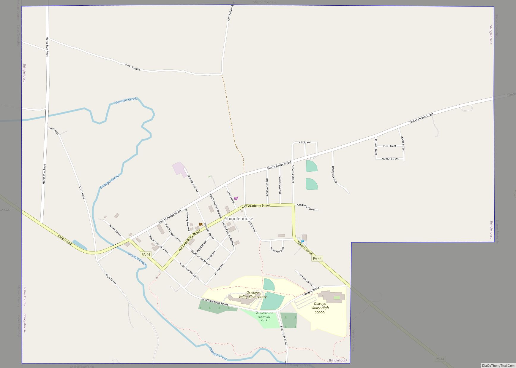 Map of Shinglehouse borough