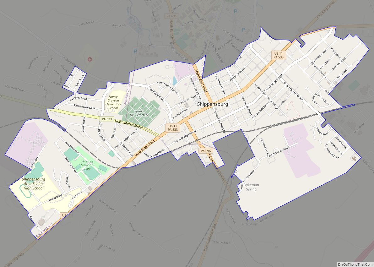 Map of Shippensburg borough