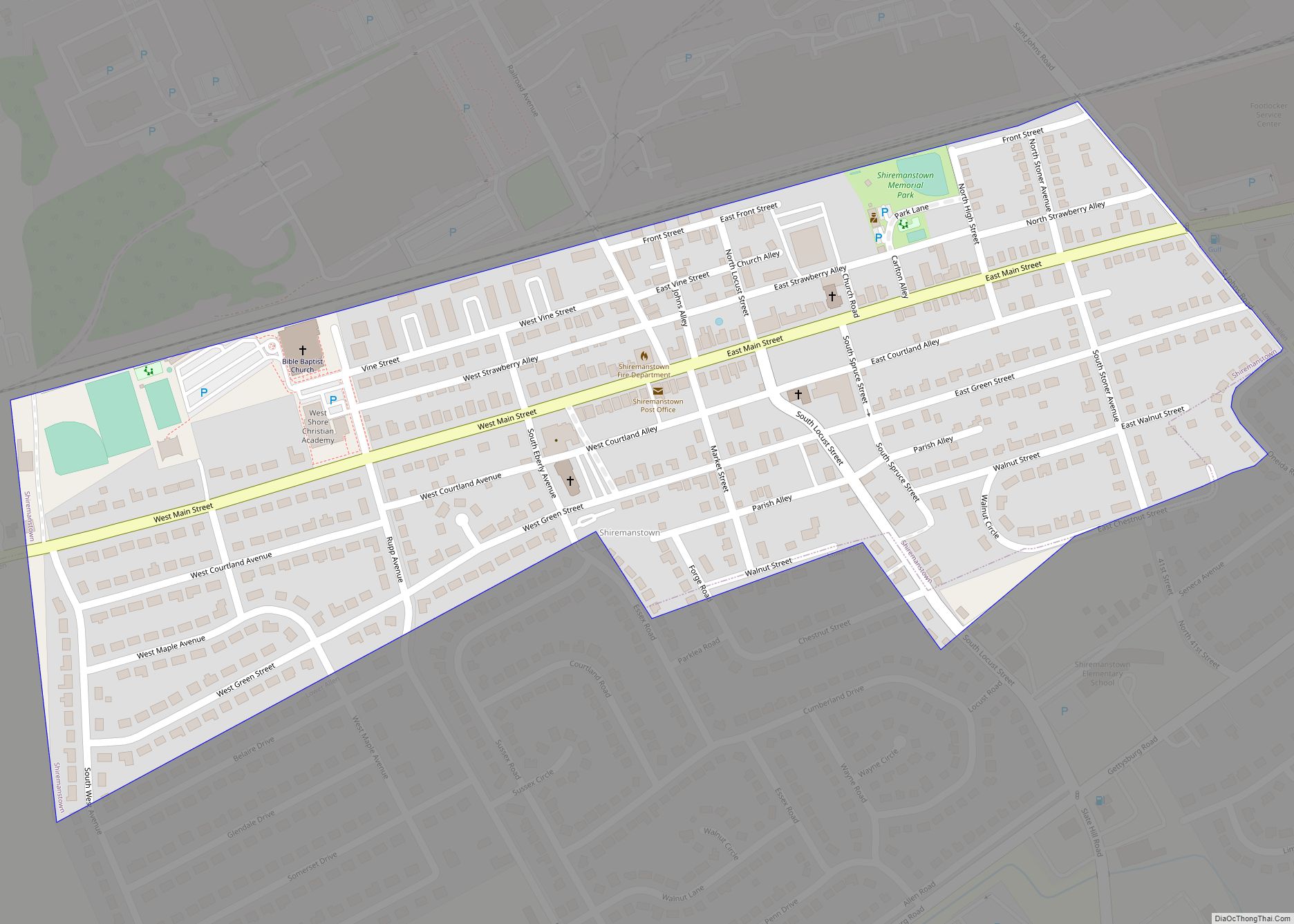 Map of Shiremanstown borough