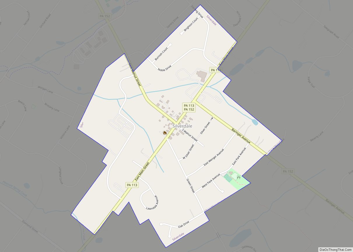 Map of Silverdale borough, Pennsylvania