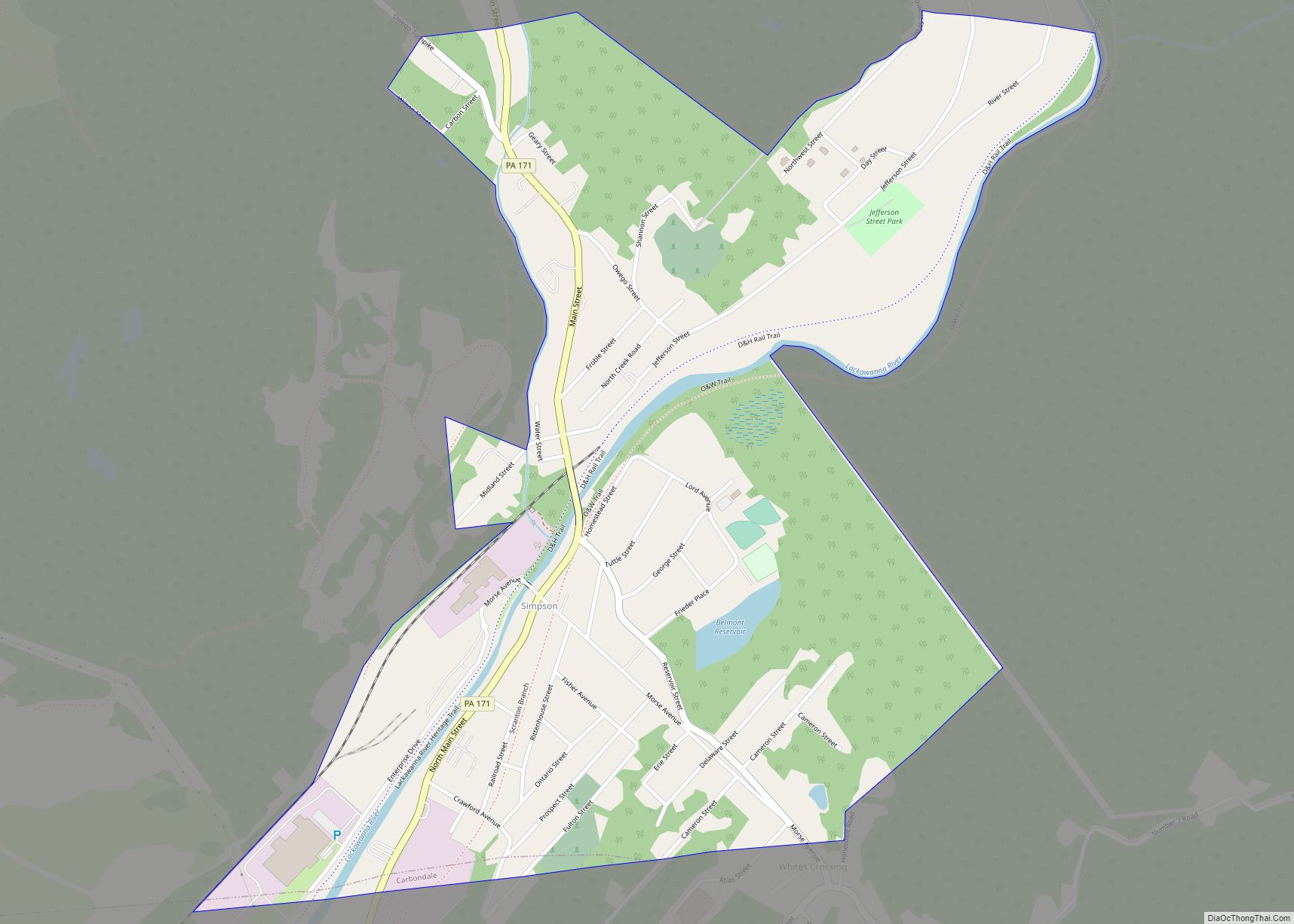 Map of Simpson CDP, Pennsylvania