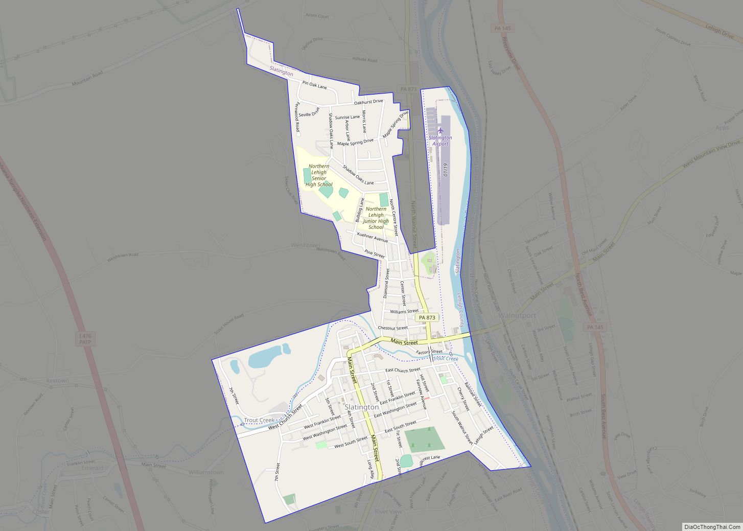 Map of Slatington borough