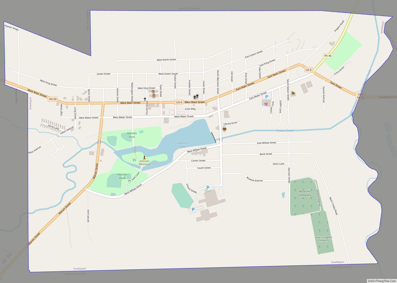 Map of Smethport borough