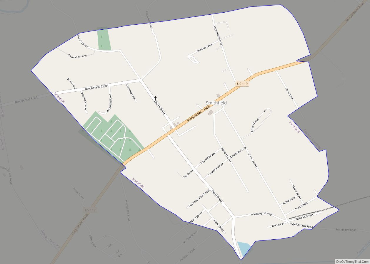 Map of Smithfield borough, Pennsylvania