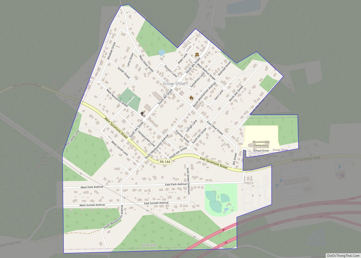 Map of Snow Shoe borough