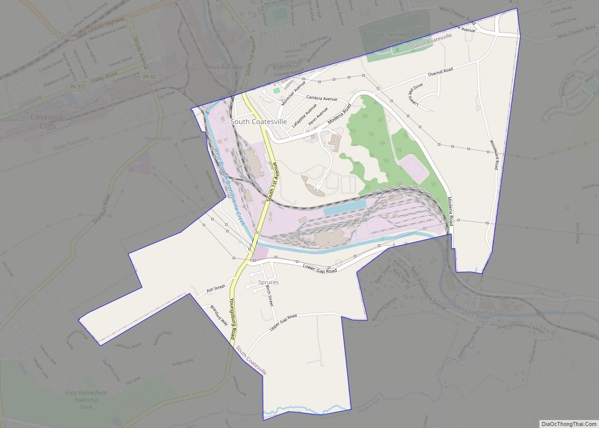 Map of South Coatesville borough